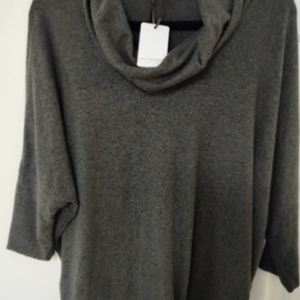 NWT Green Envelope Olive Green Cowl Neck 3/4 length Shirt